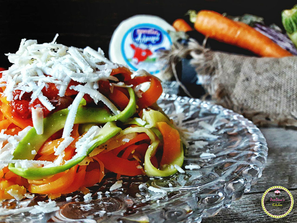 Linguine λαχανικών με αλμυρό τυρί Μαστέλο-Μαστέλο-τυρί-Χίος-λαχανικά-σπιραλ