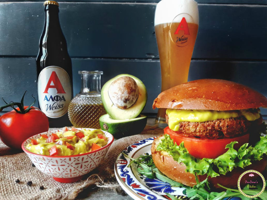 μπύρα-ΑΛΦΑ-weiss-burger σολομού